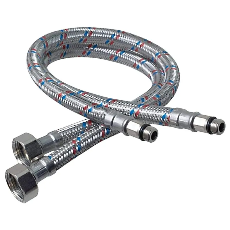 Подводка для смесителя (L= 600 мм) вн.-нар. (нерж.)